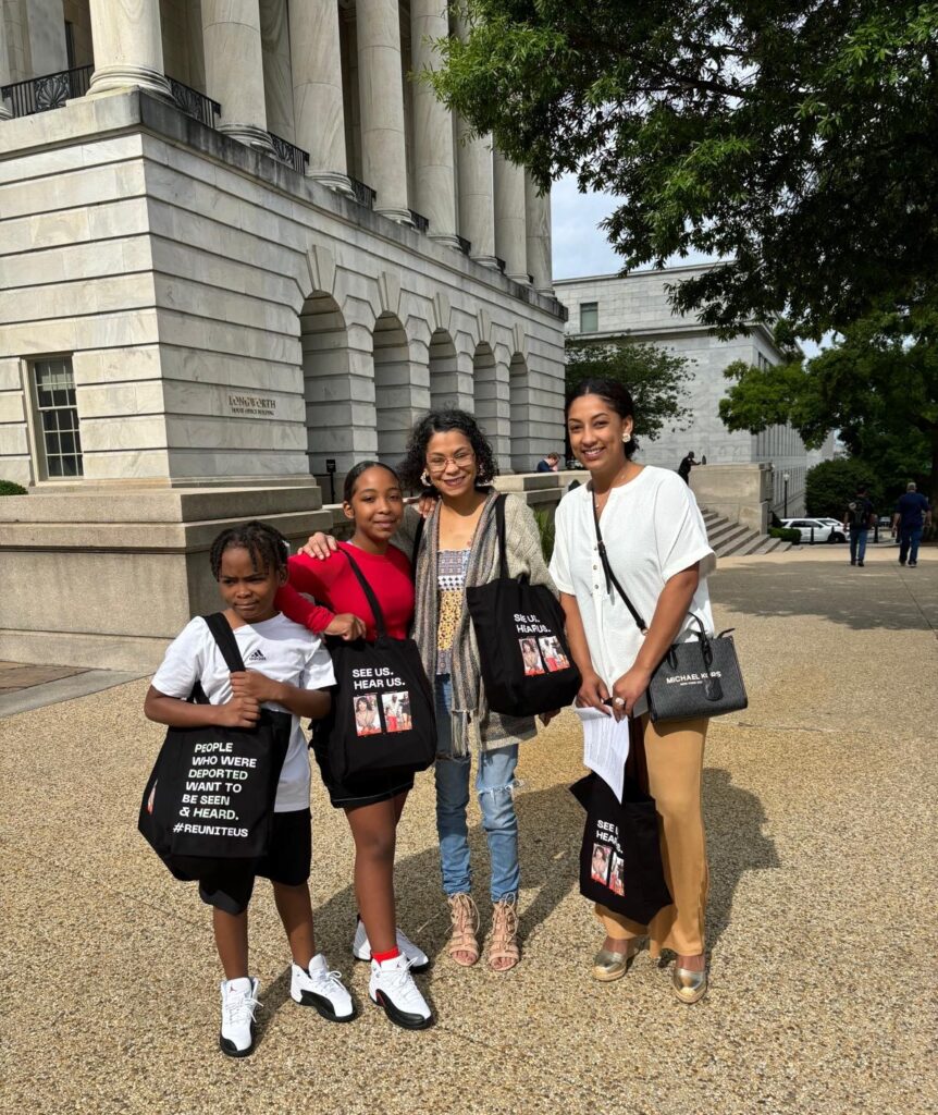 Tina Hamdi's children and sisters, Sara and Jasmine, on Capitol Hill.