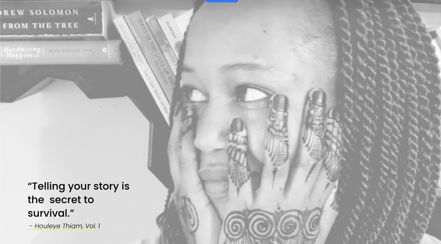 a Black woman with henna on her hands